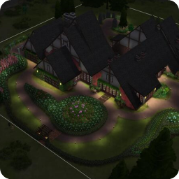 模拟人生4 乡村花园64x64住宅建筑mod(一款超华明亮的别墅)